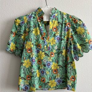 Avara Floral Green Top
